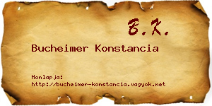 Bucheimer Konstancia névjegykártya